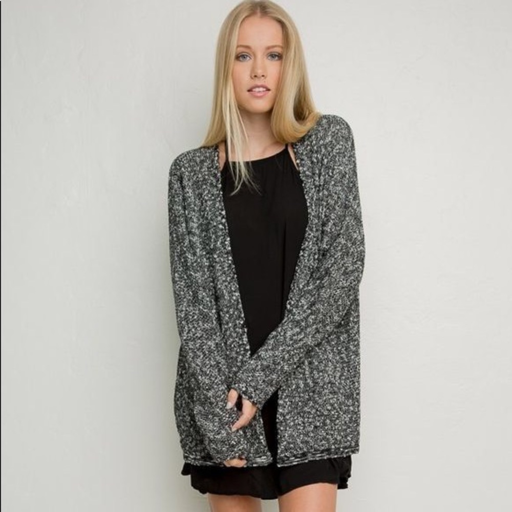 Brandy Melville Salt and Pepper Caroline Cardigan